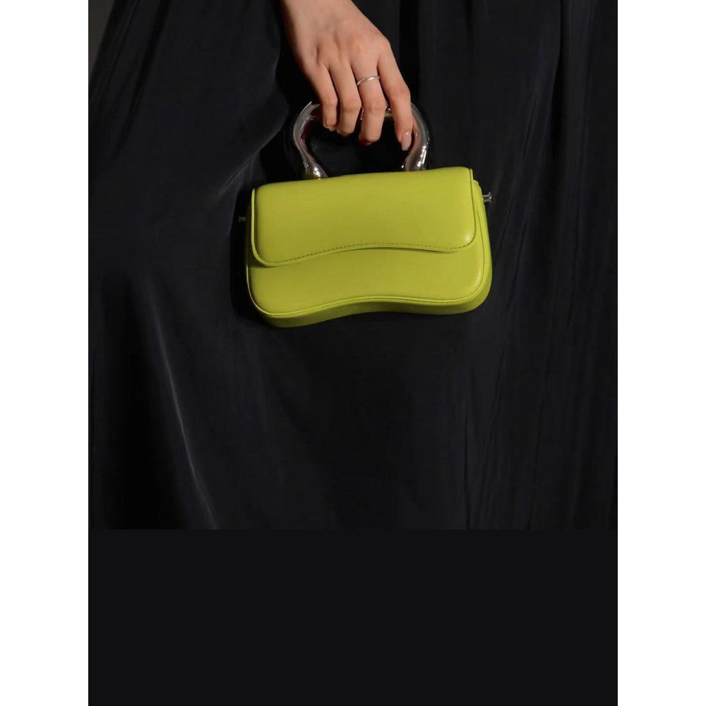 ELLEGANTI Women Green Leather Handbag