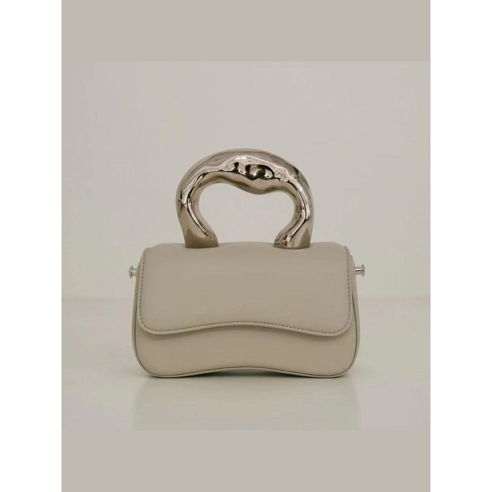 ELLEGANTI Women Beige Leather Handbag