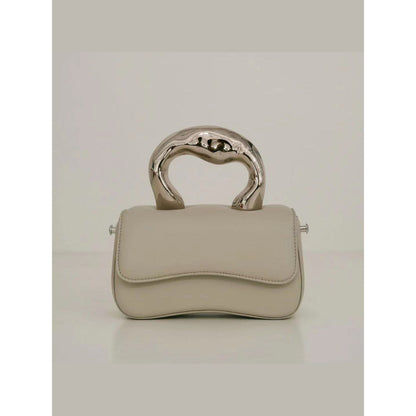 ELLEGANTI Women Beige Leather Handbag