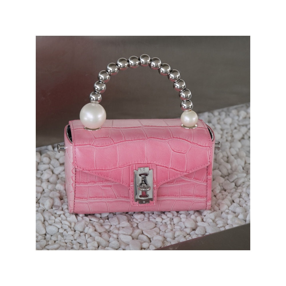 ELLEGANTI Women Pink Leather Handbag