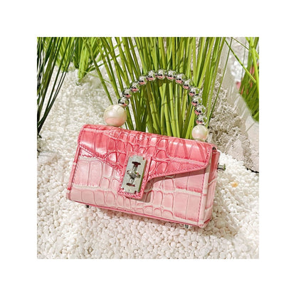 ELLEGANTI Women Pink Leather Handbag