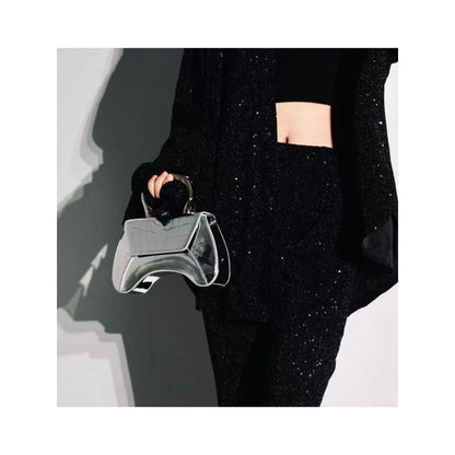 ELLEGANTI Women Silver Leather Handbag
