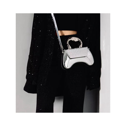 ELLEGANTI Women Silver Leather Handbag