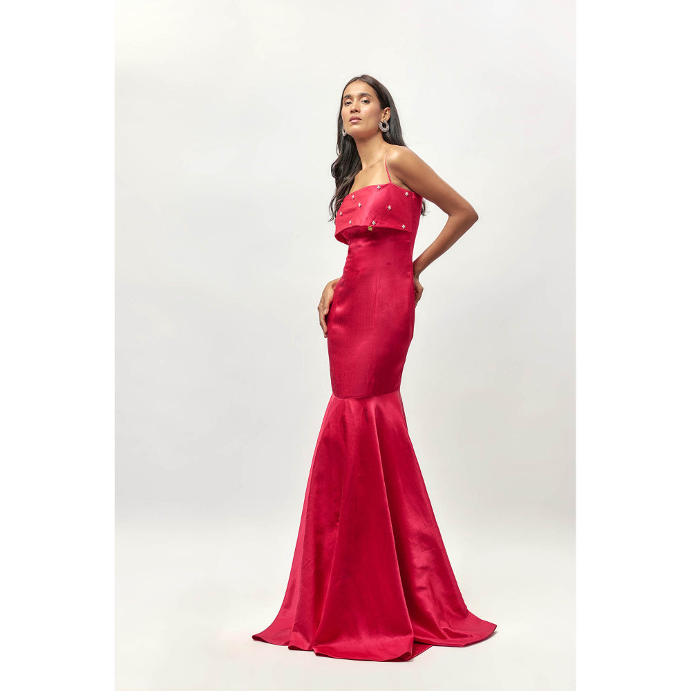 EMBLAZE Hot Pink Embellished Gown