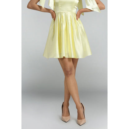 EMBLAZE Yellow Satin Mini Dress