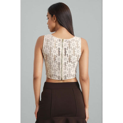 EMBLAZE White Lace Corset Top
