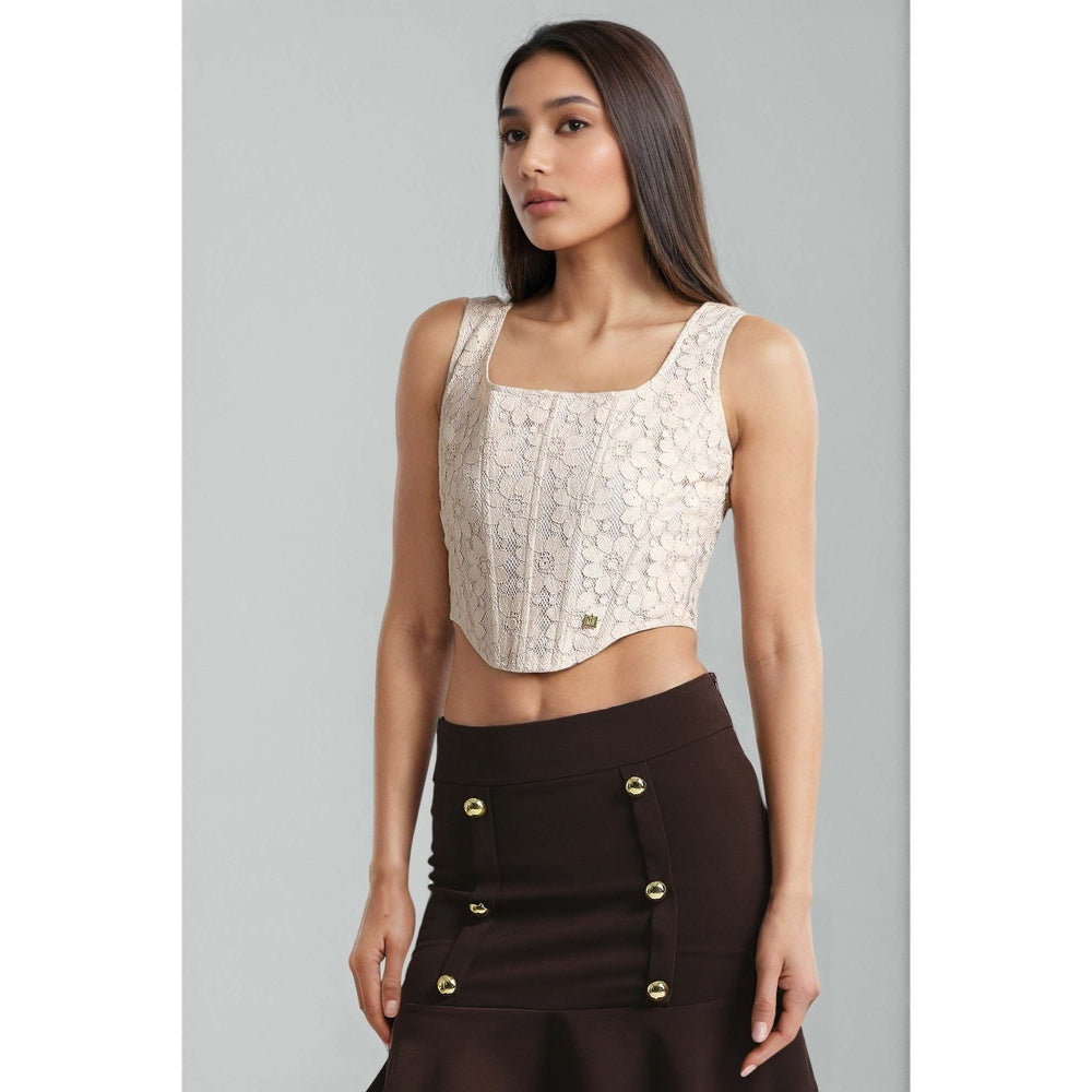 EMBLAZE White Lace Corset Top