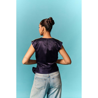 EMBLAZE Navy Blue Tie-Up Top