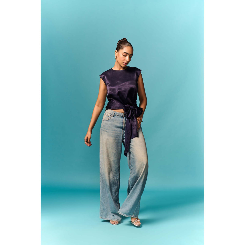 EMBLAZE Navy Blue Tie-Up Top