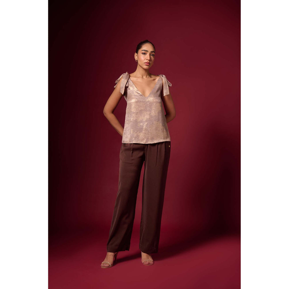 EMBLAZE Golden Foil Tie-Up Top