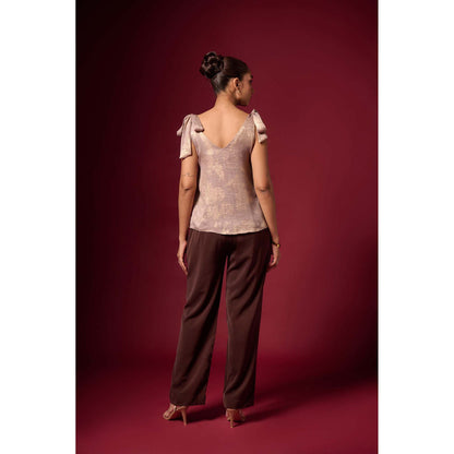 EMBLAZE Golden Foil Tie-Up Top