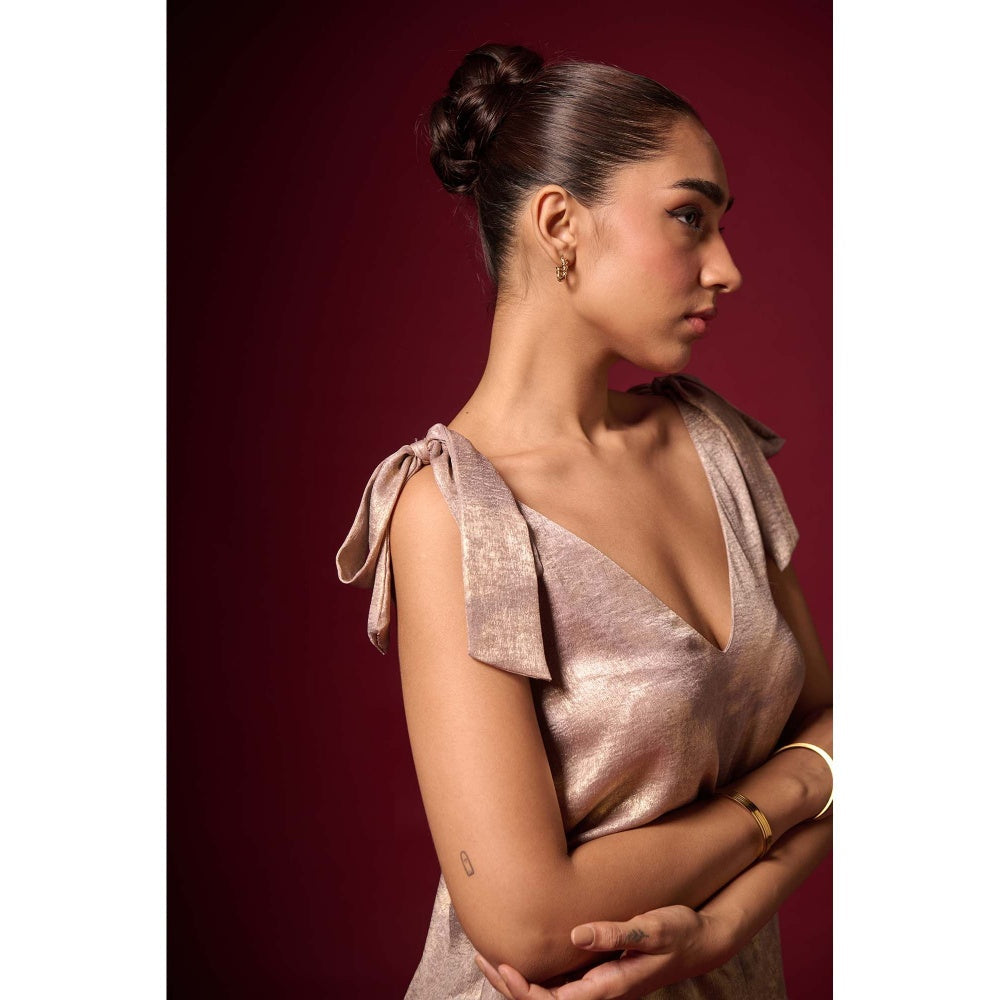 EMBLAZE Golden Foil Tie-Up Top