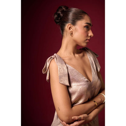 EMBLAZE Golden Foil Tie-Up Top