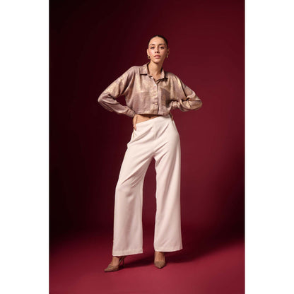 EMBLAZE Golden Foil Crop Shirt