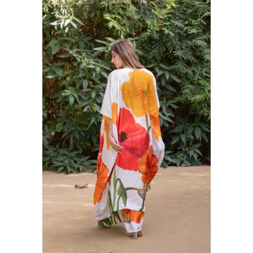 ETAR Floral Top & Skirt with Cape (Set of 3)