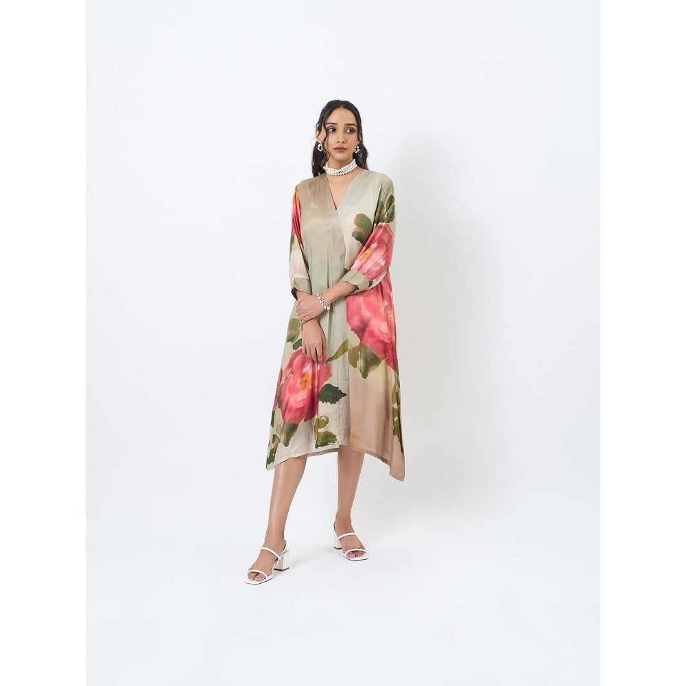 ETAR Green Rose Dress