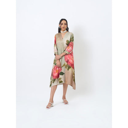 ETAR Green Rose Dress