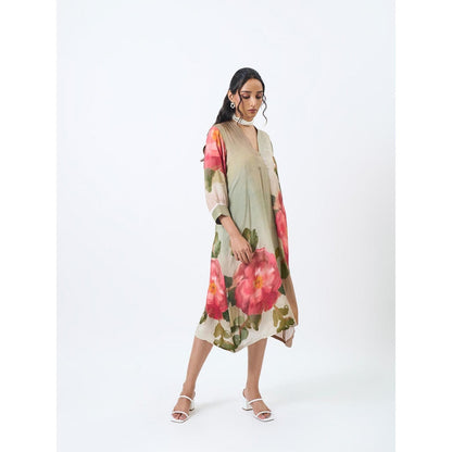 ETAR Green Rose Dress