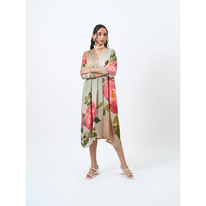 ETAR Green Rose Dress