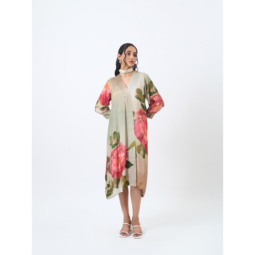 ETAR Green Rose Dress