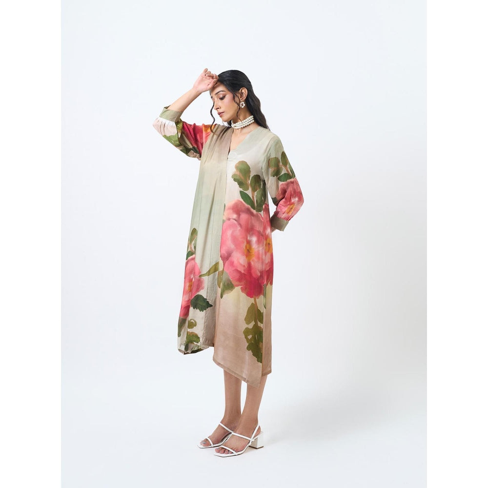 ETAR Green Rose Dress