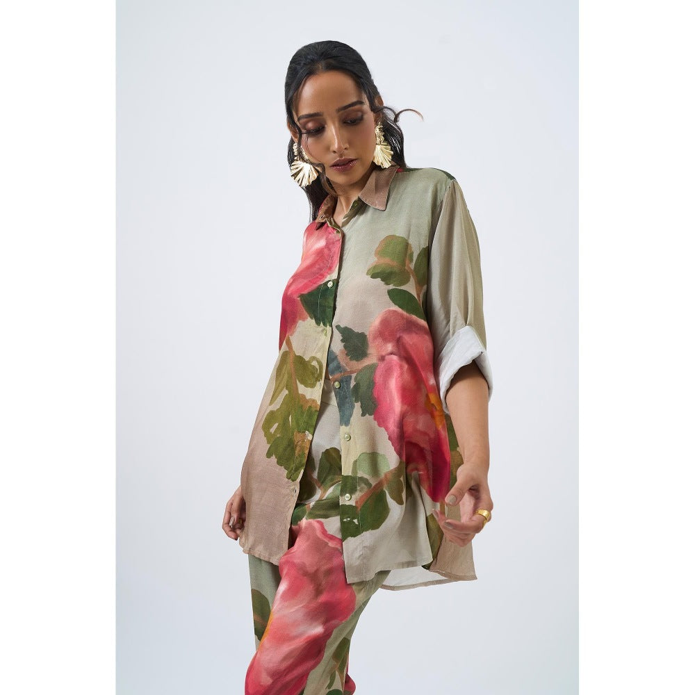 ETAR Green Rose Co-Ord (Set of 2)