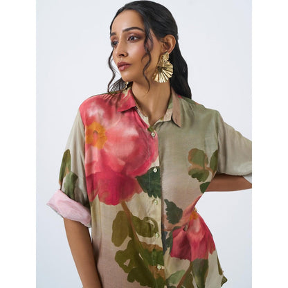 ETAR Green Rose Co-Ord (Set of 2)