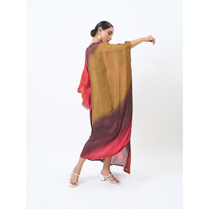 ETAR Red Rime Kaftan Dress