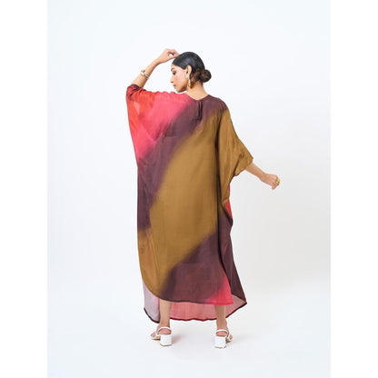 ETAR Red Rime Kaftan Dress