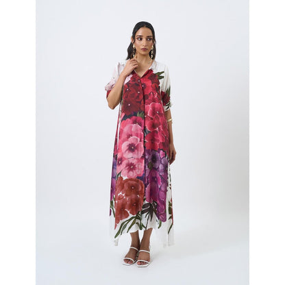 ETAR White Bouquet Dress