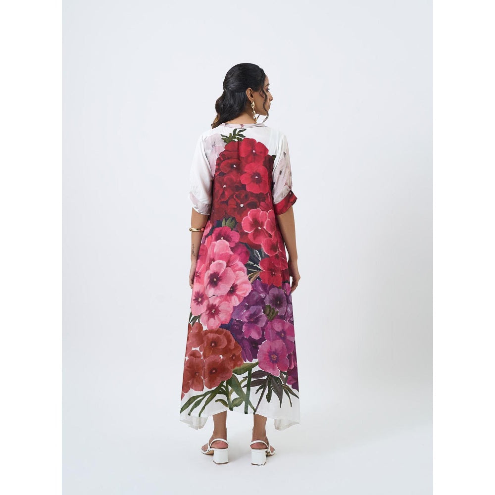 ETAR White Bouquet Dress