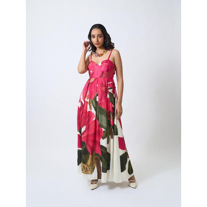 ETAR Pink Flamingo Strappy Dress