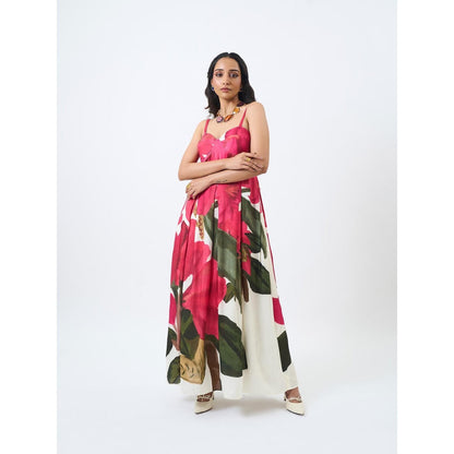 ETAR Pink Flamingo Strappy Dress