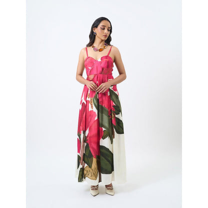 ETAR Pink Flamingo Strappy Dress