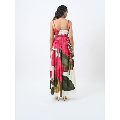 ETAR Pink Flamingo Strappy Dress