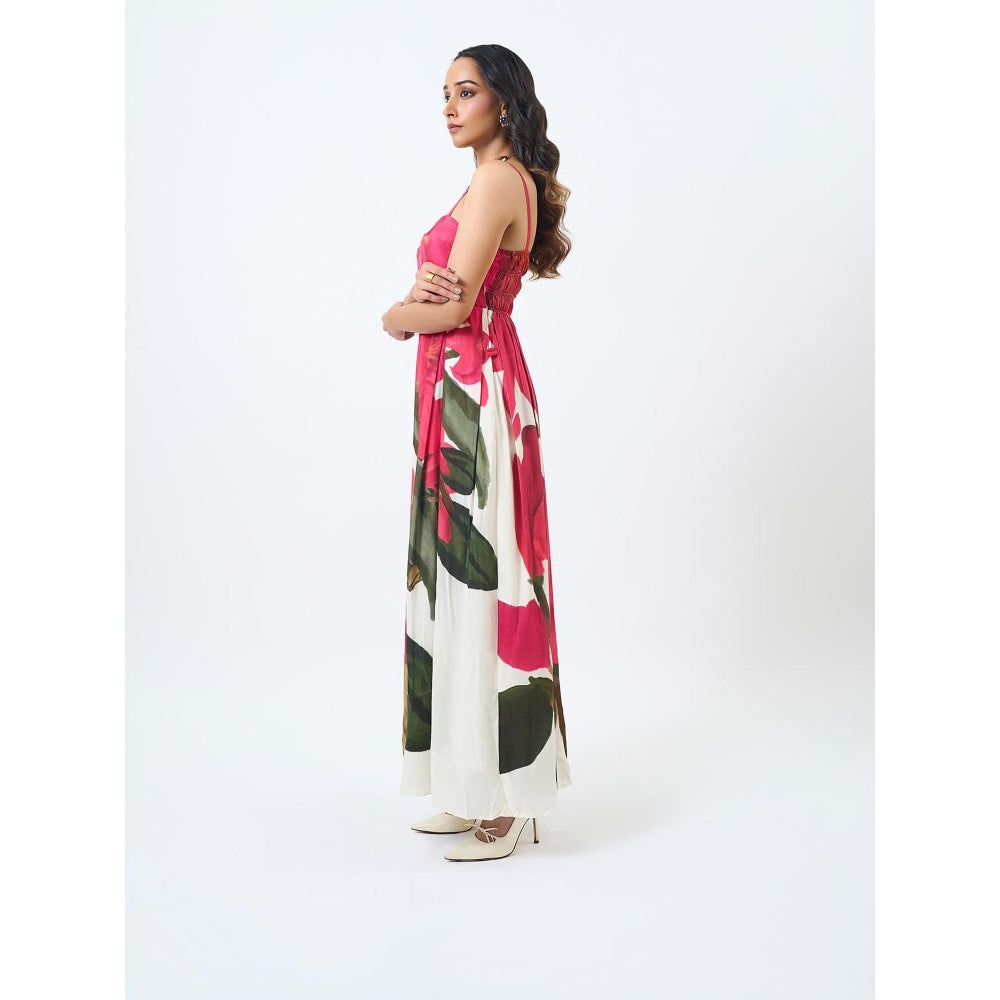 ETAR Pink Flamingo Strappy Dress