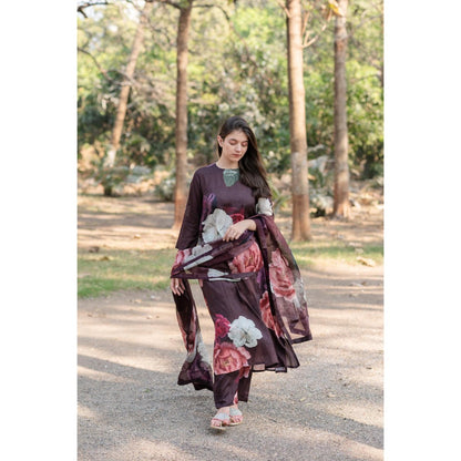 ETAR Zwain Kurta with Pant and Dupatta (Set of 3)