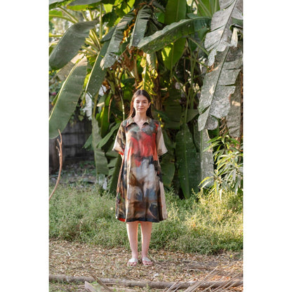 ETAR Dreamy Collar Neck Short Dress