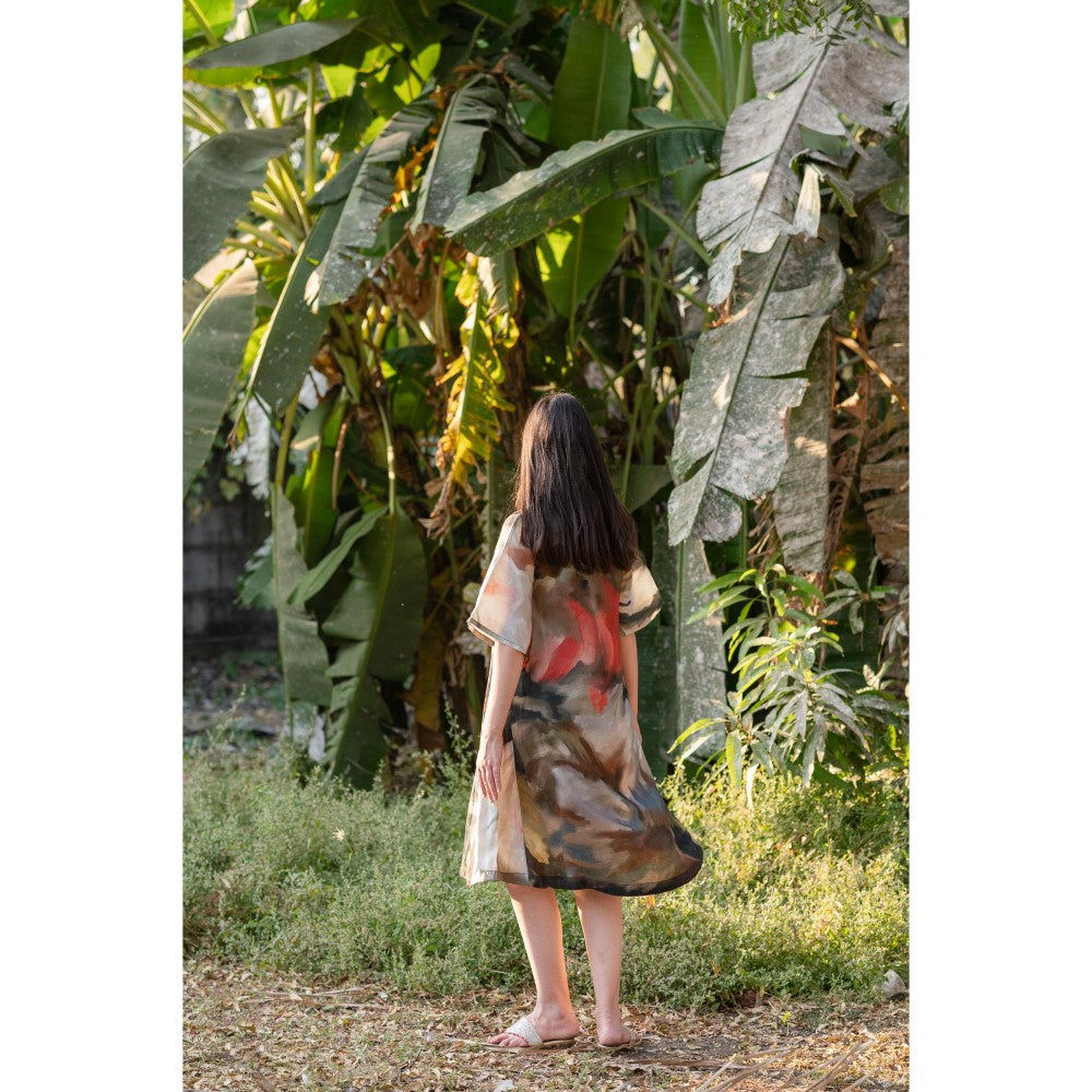 ETAR Dreamy Collar Neck Short Dress