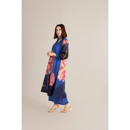 ETAR Blue Water Lily Co-Ord Set