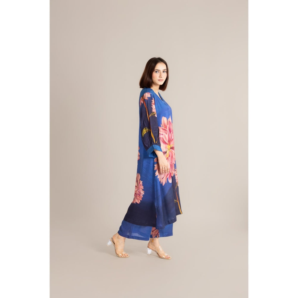 ETAR Blue Water Lily Co-Ord Set