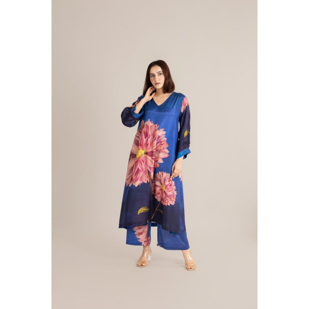 ETAR Blue Water Lily Co-Ord Set