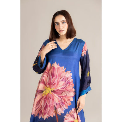 ETAR Blue Water Lily Co-Ord Set