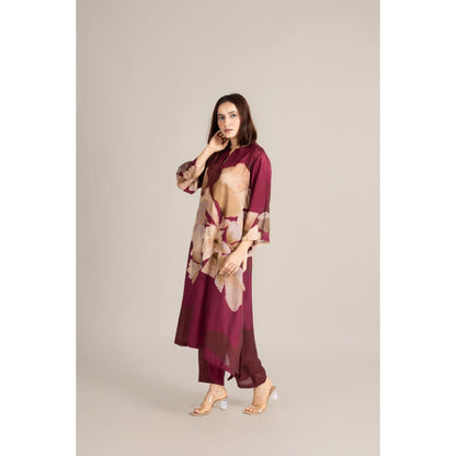 ETAR Burgundy Rhythm Co-Ord Set