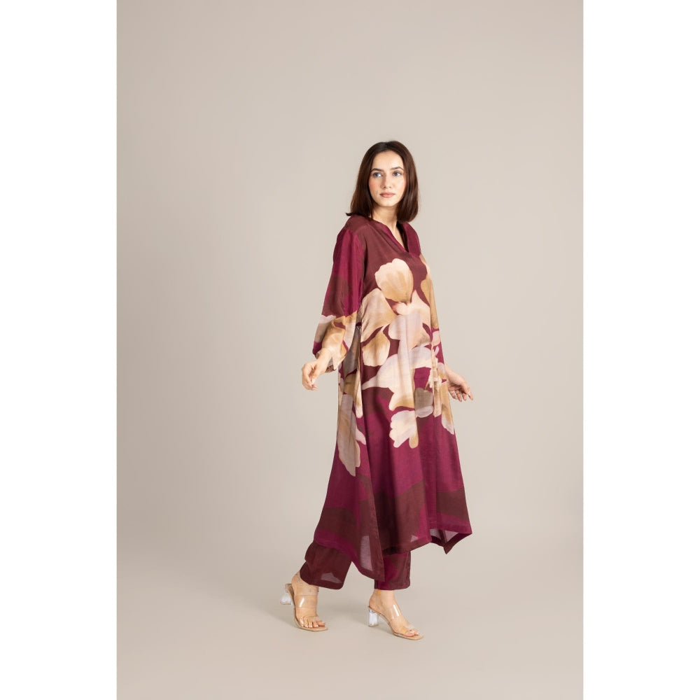 ETAR Burgundy Rhythm Co-Ord Set