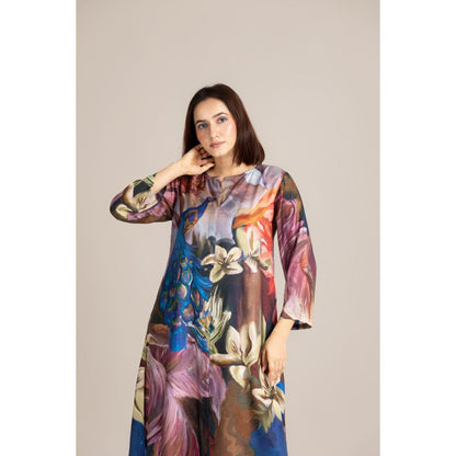 ETAR Multi-Colour Feathered Grace Co-Ord Set