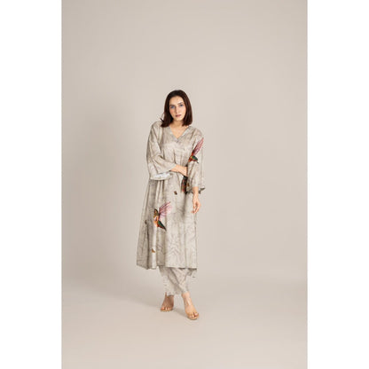 ETAR Beige Regal Line Co-Ord Set