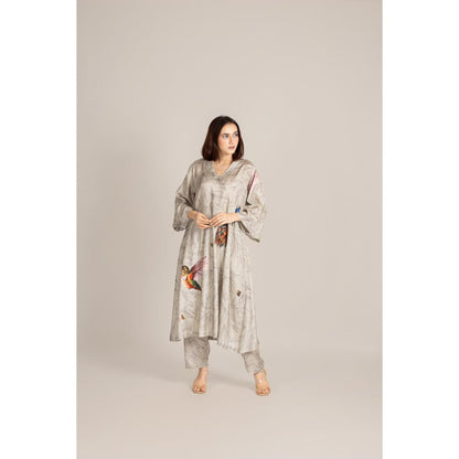 ETAR Beige Regal Line Co-Ord Set