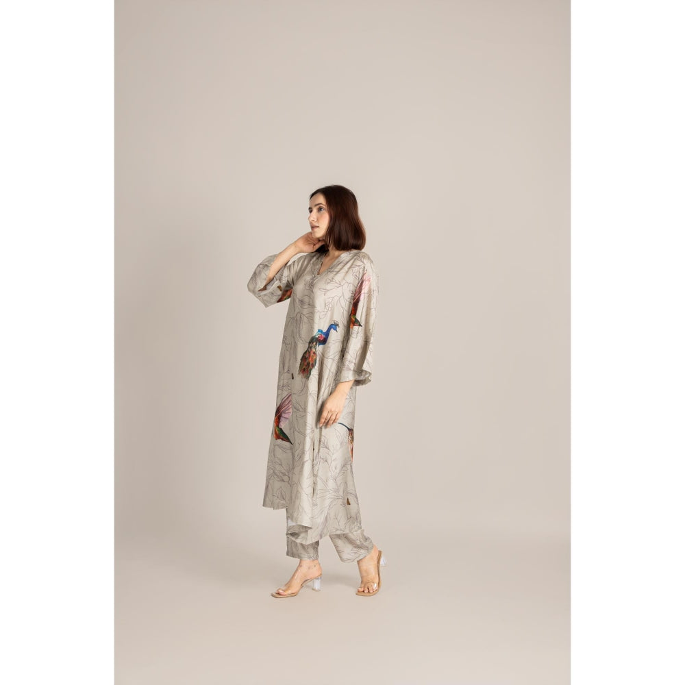 ETAR Beige Regal Line Co-Ord Set