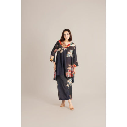 ETAR Black Midnight Flame Co-Ord Set